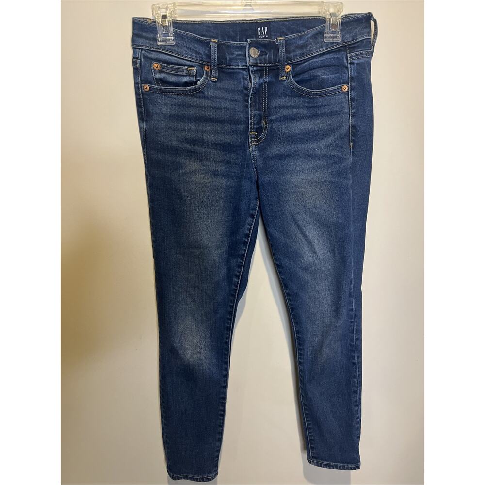 GAP Denim True Skinny 6/28P Mid To Dark Wash Cropped